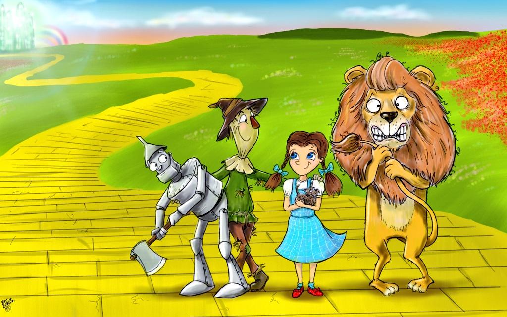 Rendition of Wizard of Oz characters.